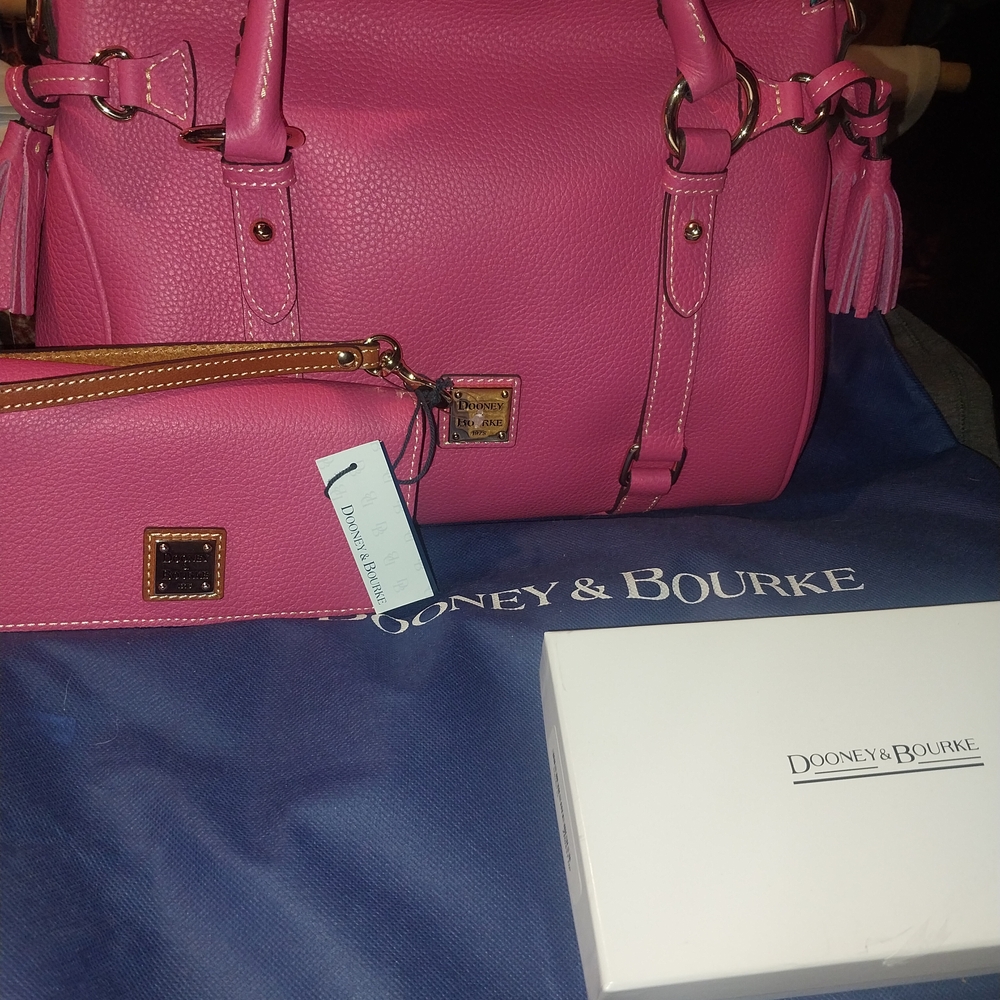 Dooney & Bourke Pink Leather Women's Bag Set. Color Is Florentine